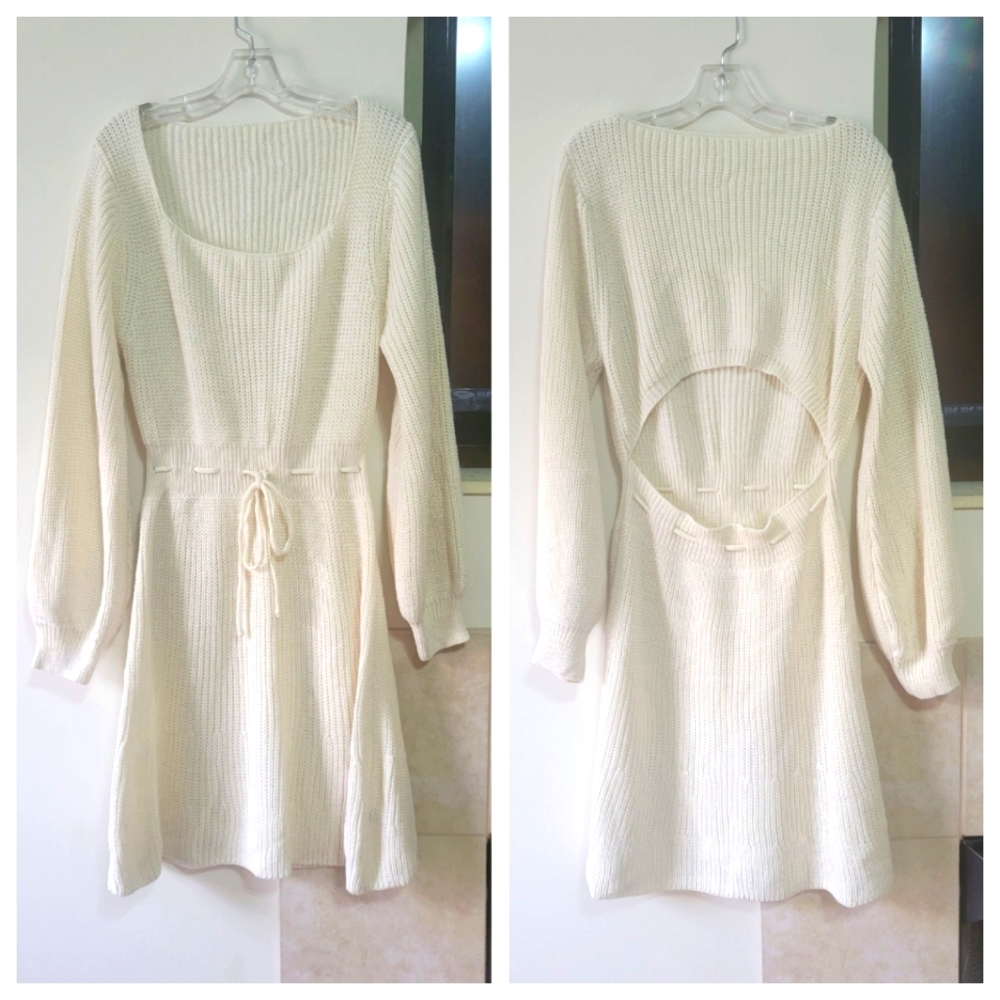 Sweater Dress with Cut-out Back size Large